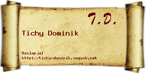 Tichy Dominik névjegykártya